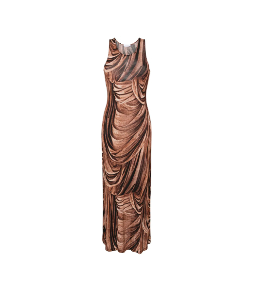 Drappe Terracotta Robe Strap Dress