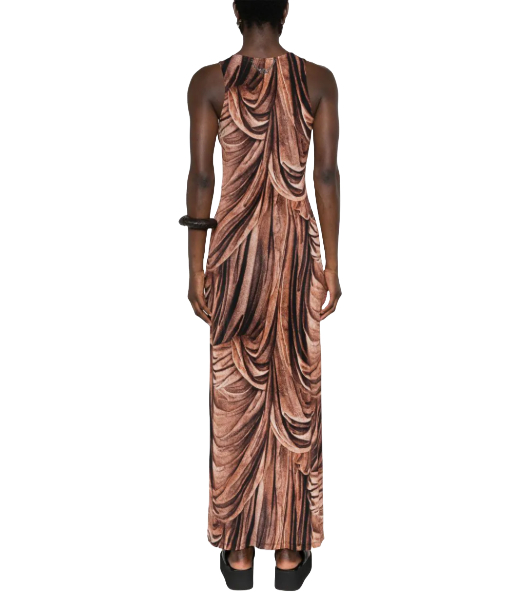 Drappe Terracotta Robe Strap Dress