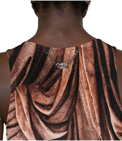 Drappe Terracotta Robe Strap Dress