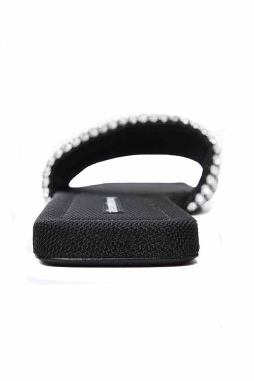 Black Anya Crystal Flat Slide