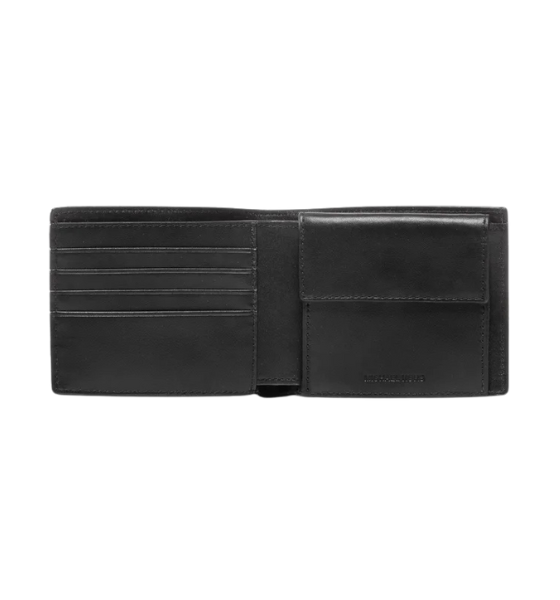 Black Billfold W Coin Pocket Wallet