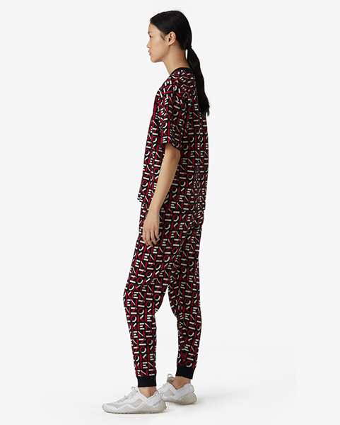 KENZO MEDIUM RED MONOGRAM JOGPANTS