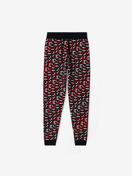 KENZO MEDIUM RED MONOGRAM JOGPANTS