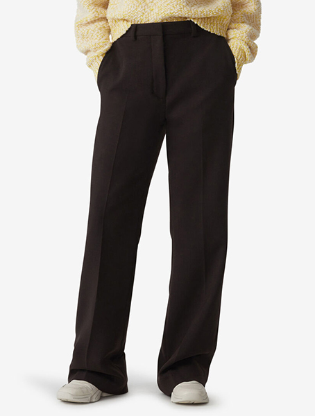 KENZO DARK BROWN SLIM FLAPE PANTS