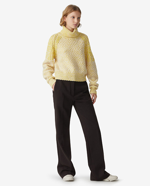 KENZO DARK BROWN SLIM FLAPE PANTS