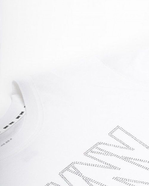 Logo Strass White T-Shirt