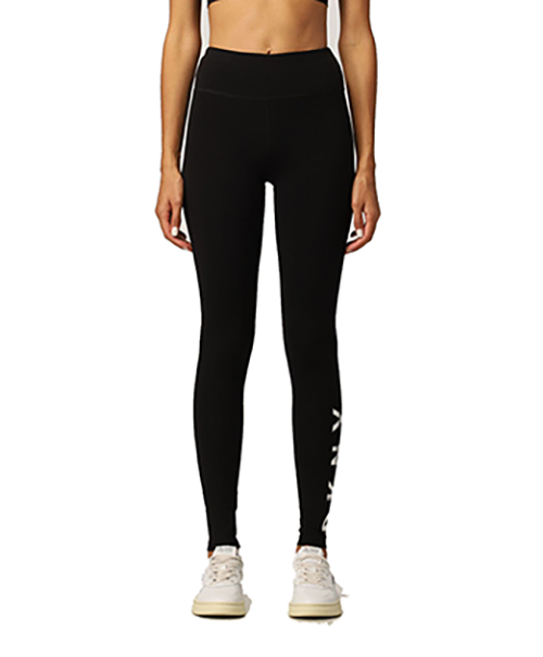 White Logo Black Tights