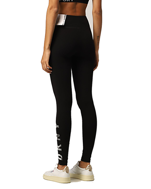 White Logo Black Tights