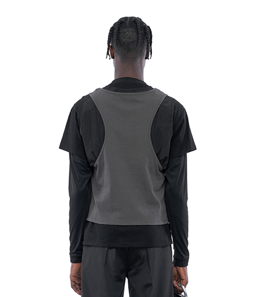 HELIOT EMIL LONG SLEEVE T SHIRT wLAYERED VEST