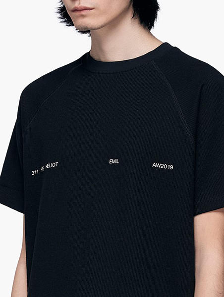 HELIOT EMIL TEXTURED FABRIC T-SHIRT w.PRINT