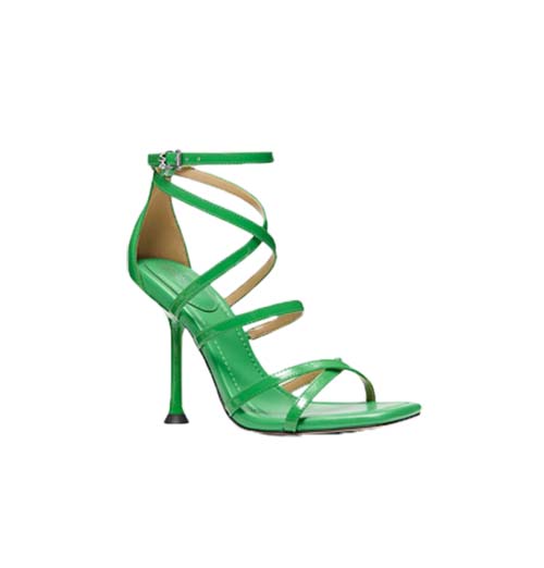 Imani Green Patent Leather Strappy Sandal