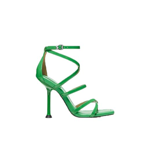 Imani Green Patent Leather Strappy Sandal