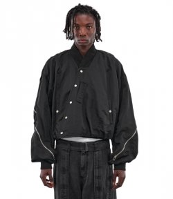 Black Blas Cut Crop MA-1 Bomber Jacket