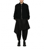 Black Asymmetric Drape Jogger Pants