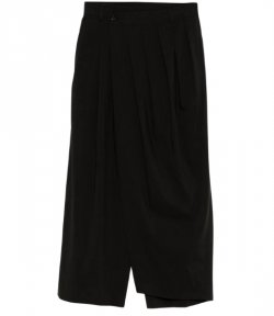 Black Wide Drape Skirt Pants