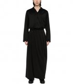 Black Wide Drape Skirt Pants