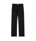 Black Cotton Straight Fit Elasticated Trousers