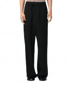 Black Cotton Straight Fit Elasticated Trousers