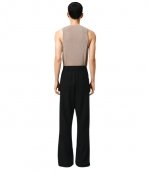 Black Cotton Straight Fit Elasticated Trousers