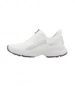 Sami White Rhinestones Zip Trainer
