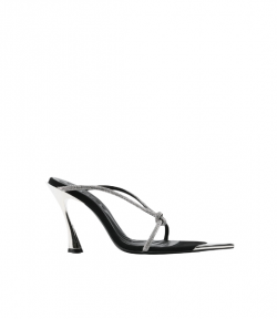 Black and Crystal Knotted Fang 95 Sandals