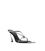Black and Crystal Knotted Fang 95 Sandals