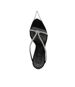 Black and Crystal Knotted Fang 95 Sandals