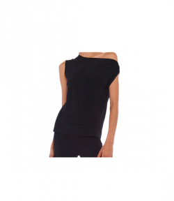 Black Drop Shoulder Top