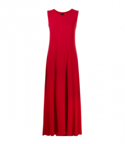 Red Sleeveless Long Swing Dress