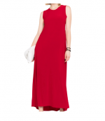 Red Sleeveless Long Swing Dress