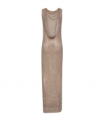 Silver Rhinestone Drape Maxi Dress