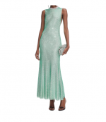 Mint Rhinestone Mesh Midi Dress