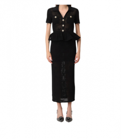 Black Bow Crochet Midi Dress