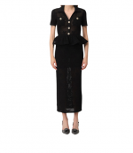 Black Bow Crochet Midi Dress