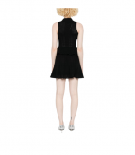 Black Pointelle Knit Mini Dress