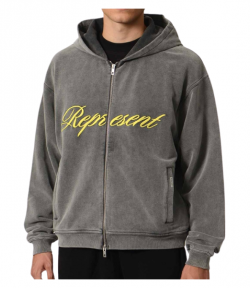 Vintage Grey Script Logo Hoodie