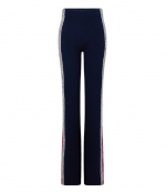 Navy Blue/Red/Ecru Stripes Pantalon Fitted Pants