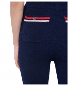 Navy Blue/Red/Ecru Stripes Pantalon Fitted Pants
