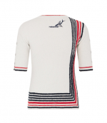 Ecru/Red/Navy Stripes Pull Cardigan