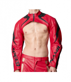 Red Moto Chocker Jacket