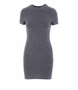 Graphite Jacquard Logo Mini Dress