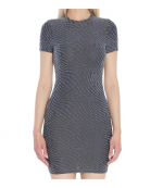 Graphite Jacquard Logo Mini Dress