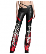 Black/Red Hollywood Assymetric Moto Trousers