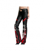 Black/Red Hollywood Assymetric Moto Trousers