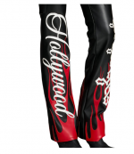 Black/Red Hollywood Assymetric Moto Trousers