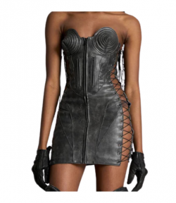 Black Moto Cone Dress