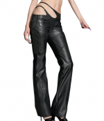 Black Hollywood Assymetric Moto Trousers