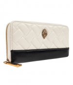 Leather White/Black Kensington Zip Around Wallet