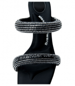 Black Crystal Julie Tubular Sandal