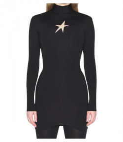 Black Longsleeve Cut-Out Star Mini Dress